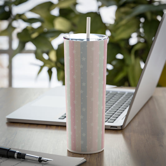 Olivia's Glam Office Collection | Skinny Steel Tumbler with Straw